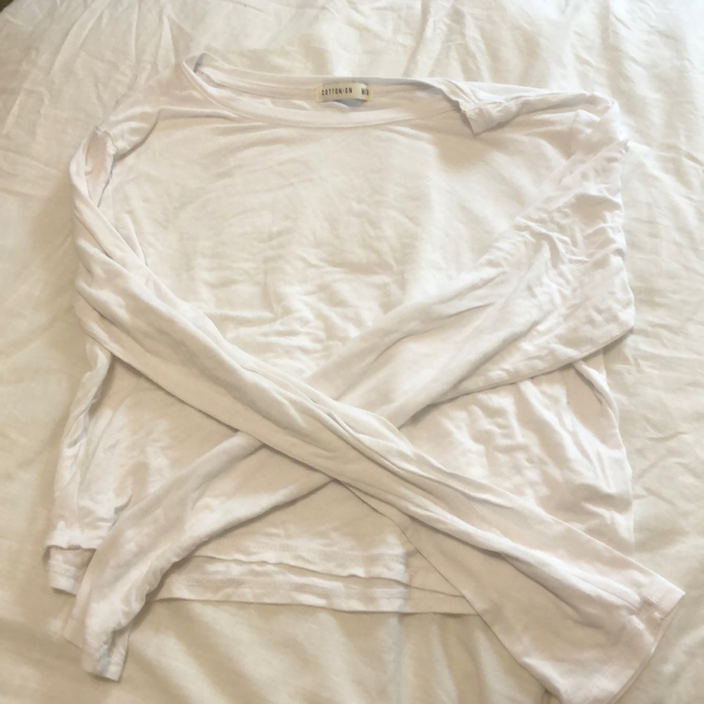 White cropped long sleeve